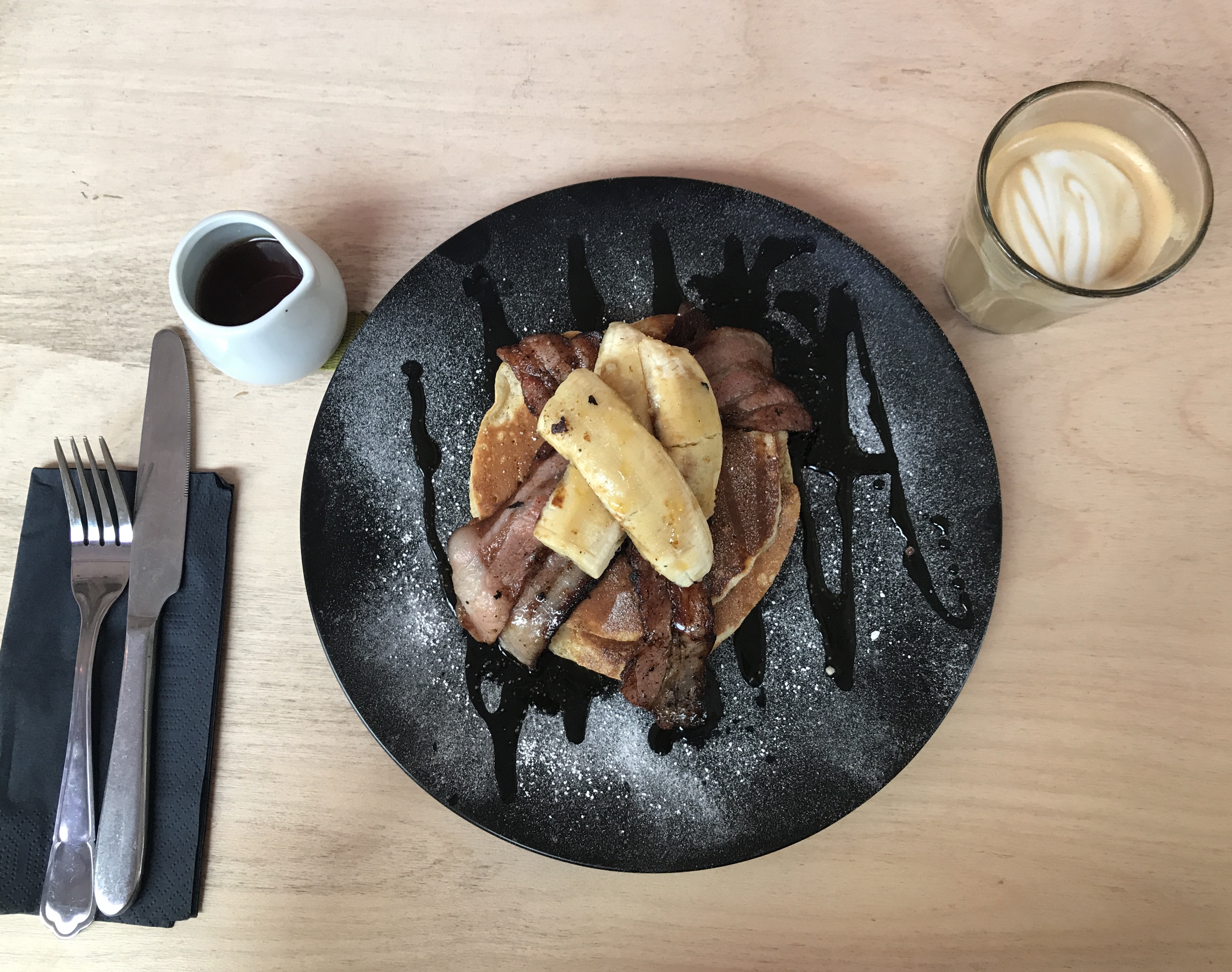 Pancakes and a flat white