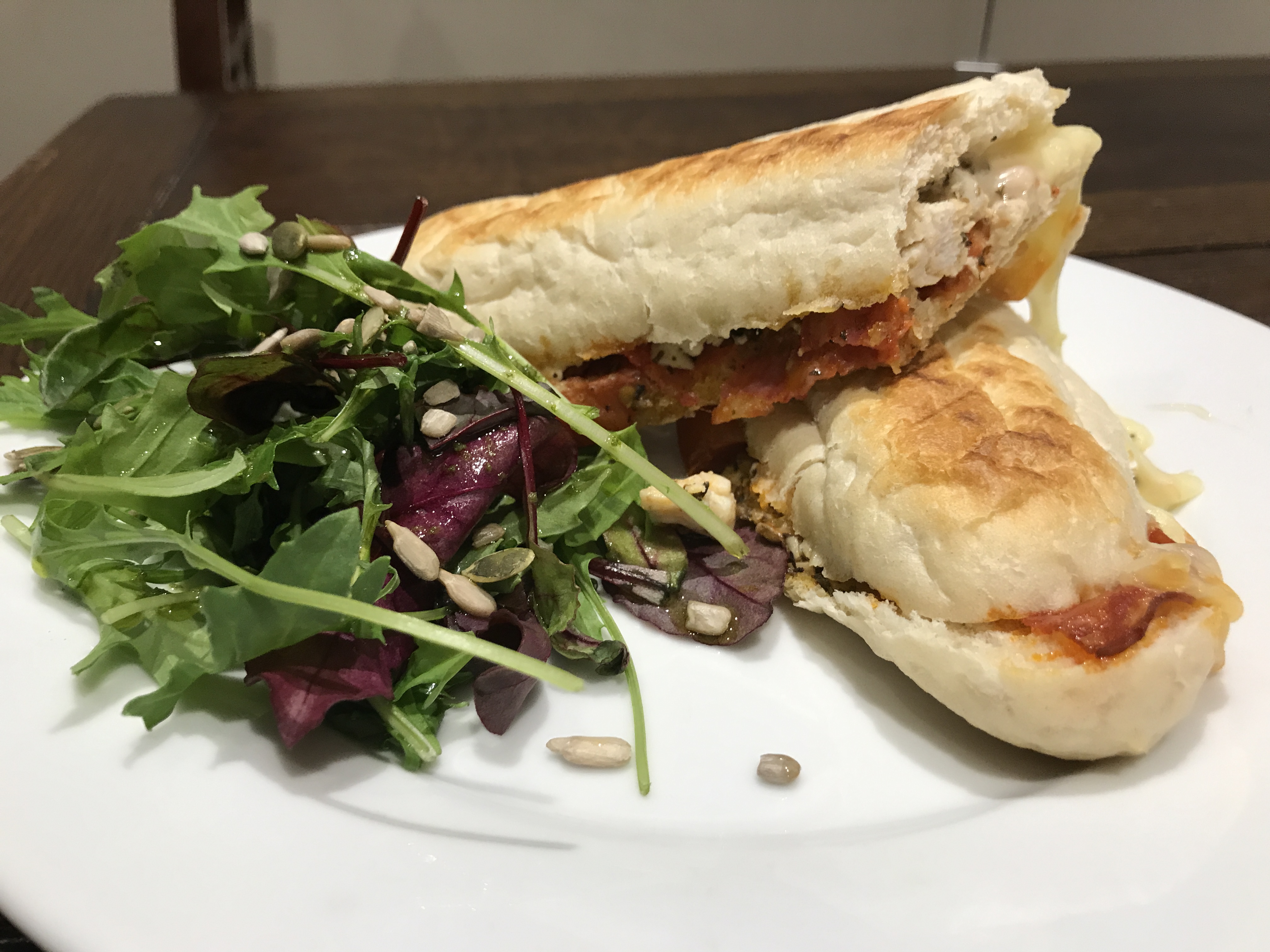 Chicken and chorizo panini