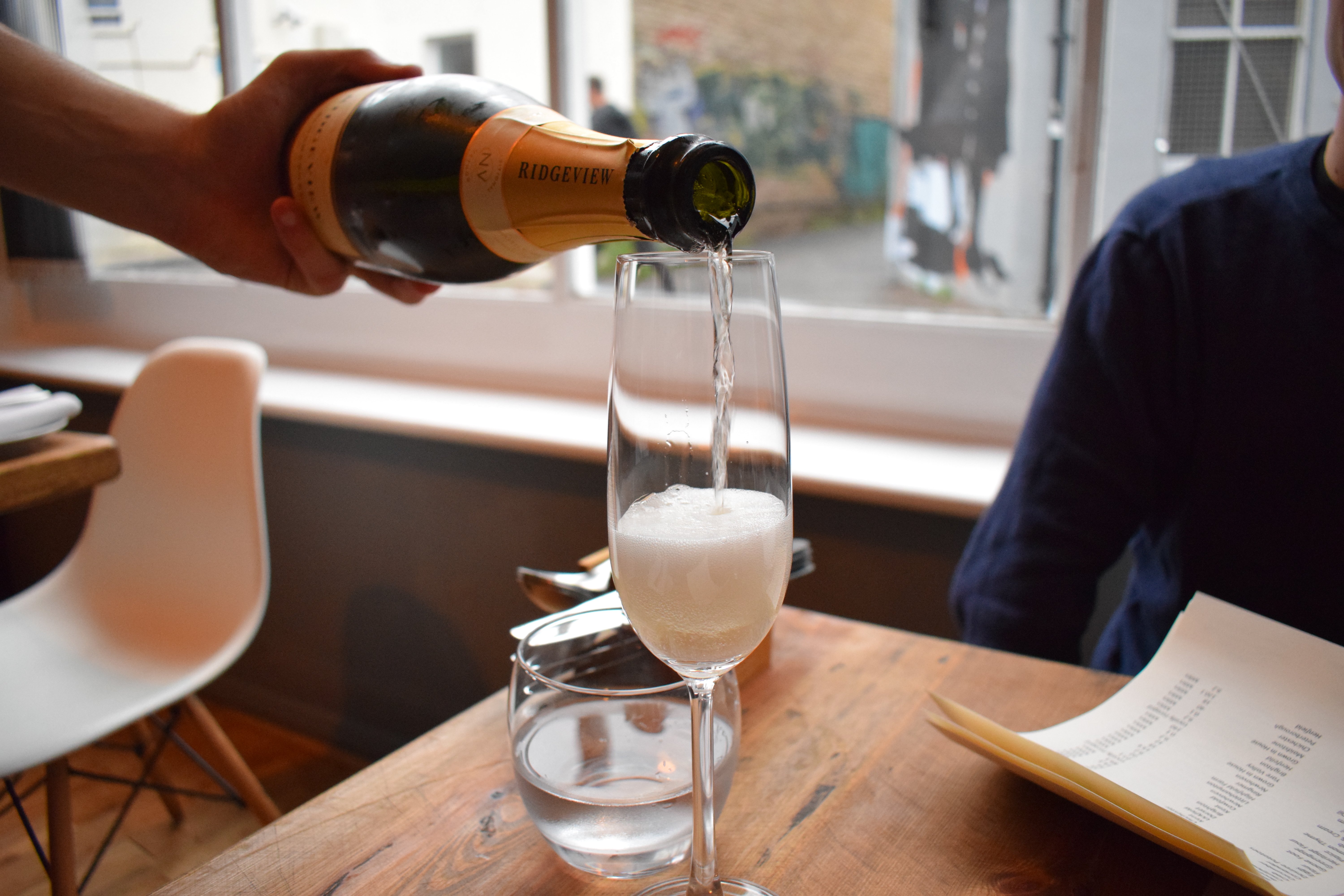 Ridgeview sparkling wine at Isaac At