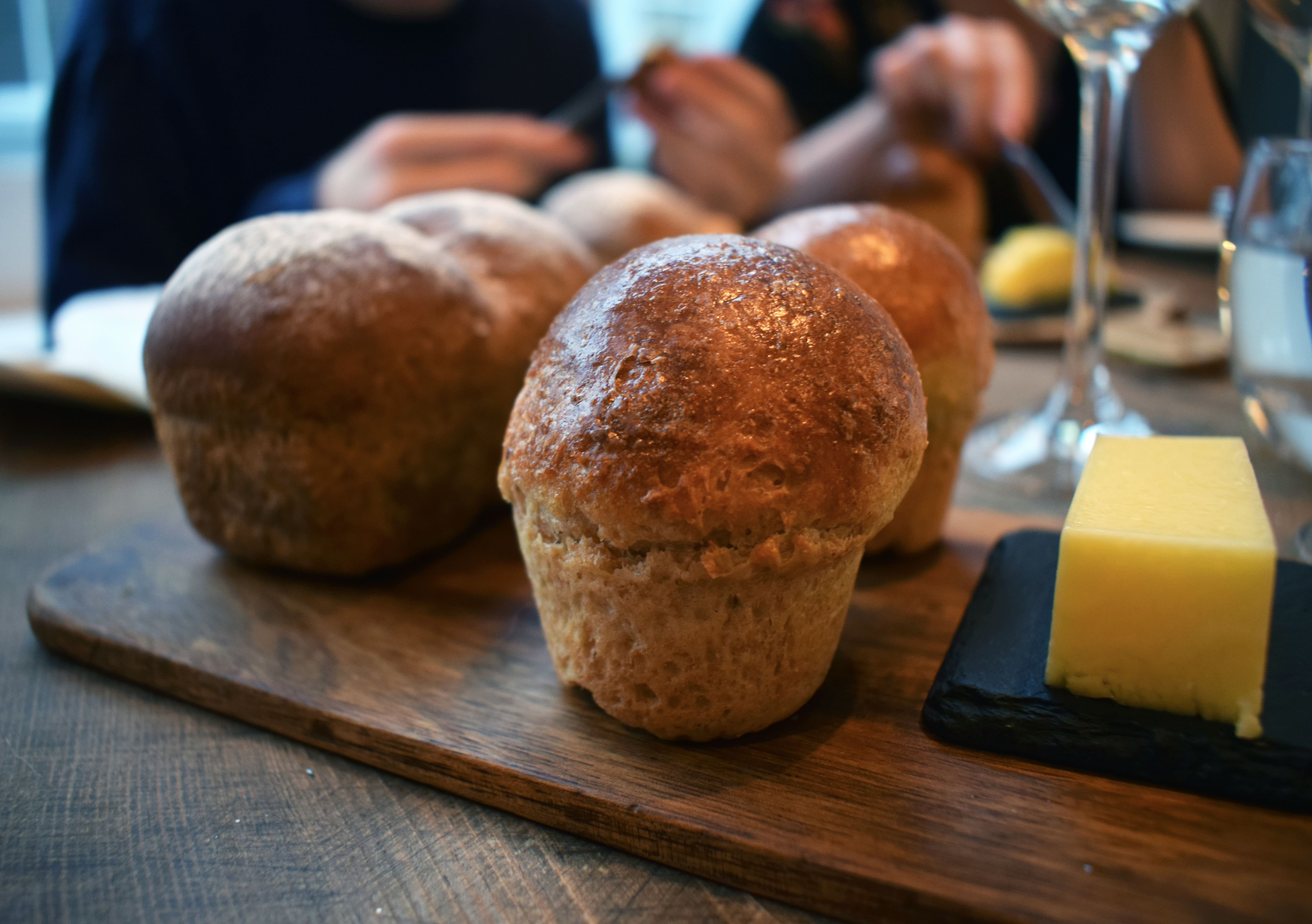 Treacle and stout loaf (left), Trenchmore heritage grain brioche (right)