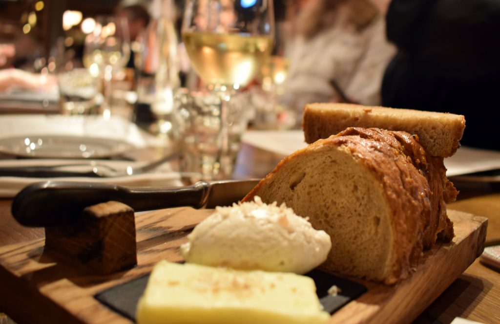 Homemade sourdough with butter and whipped beef fat